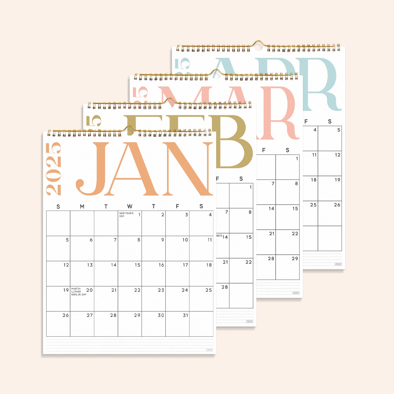 Modern Vertical Wall Calendar Jan 2025 - June 2026