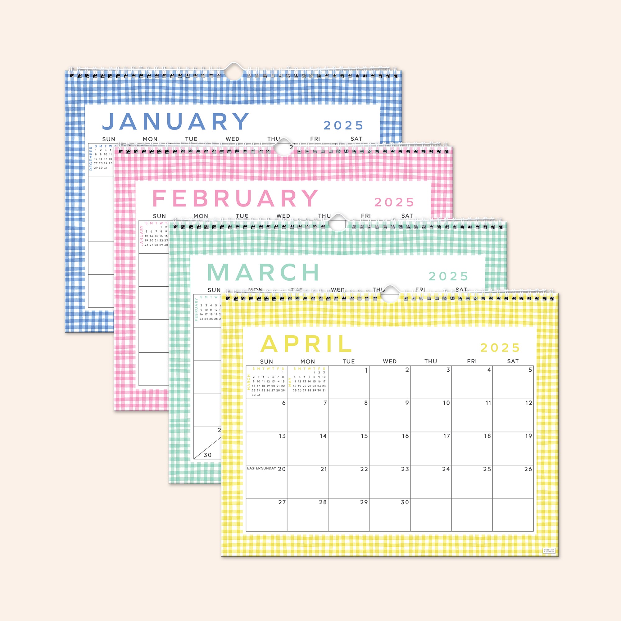 Gingham Calendar--Jan 2025 - June 2026