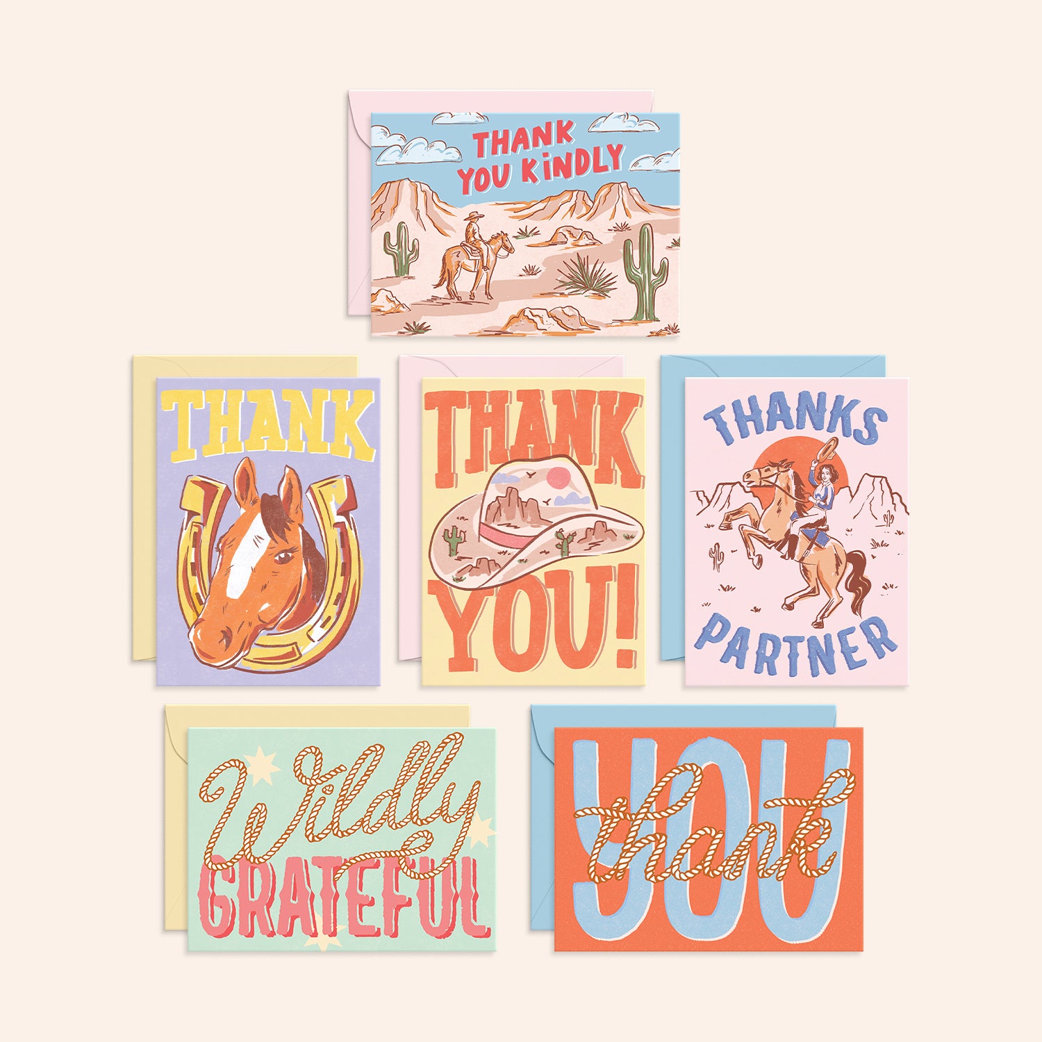 Western Thank You Cards | Set of 24