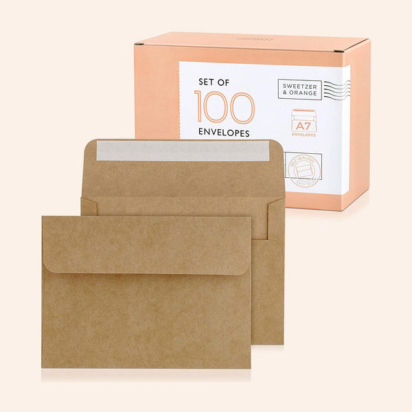 Kraft A7 Envelopes | Set 100 – Sweetzer & Orange