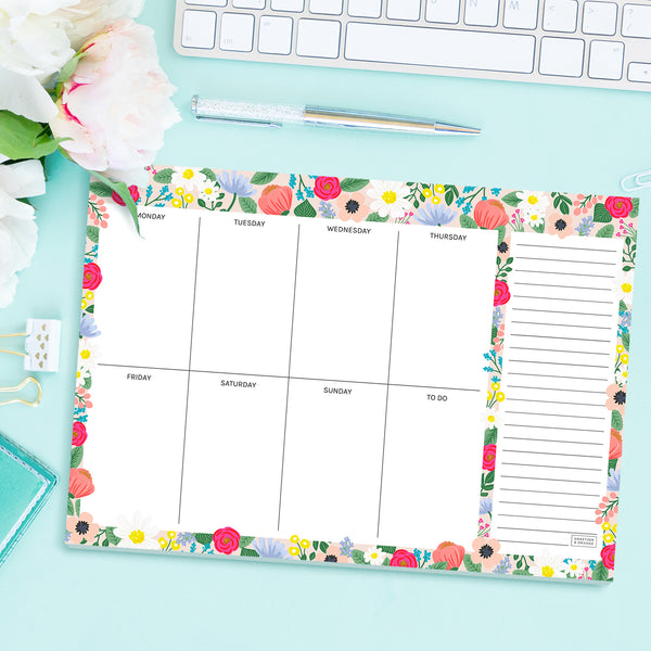 Semainier Weekly Planner A4 Flowers 