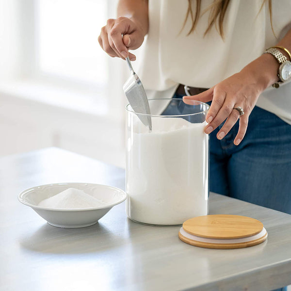 Glass Food Storage Containers with Lids by Sweetzer and Orange